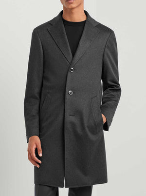 Canali Coats Canali - Overcoat - Charcoal Wool & Cashmere