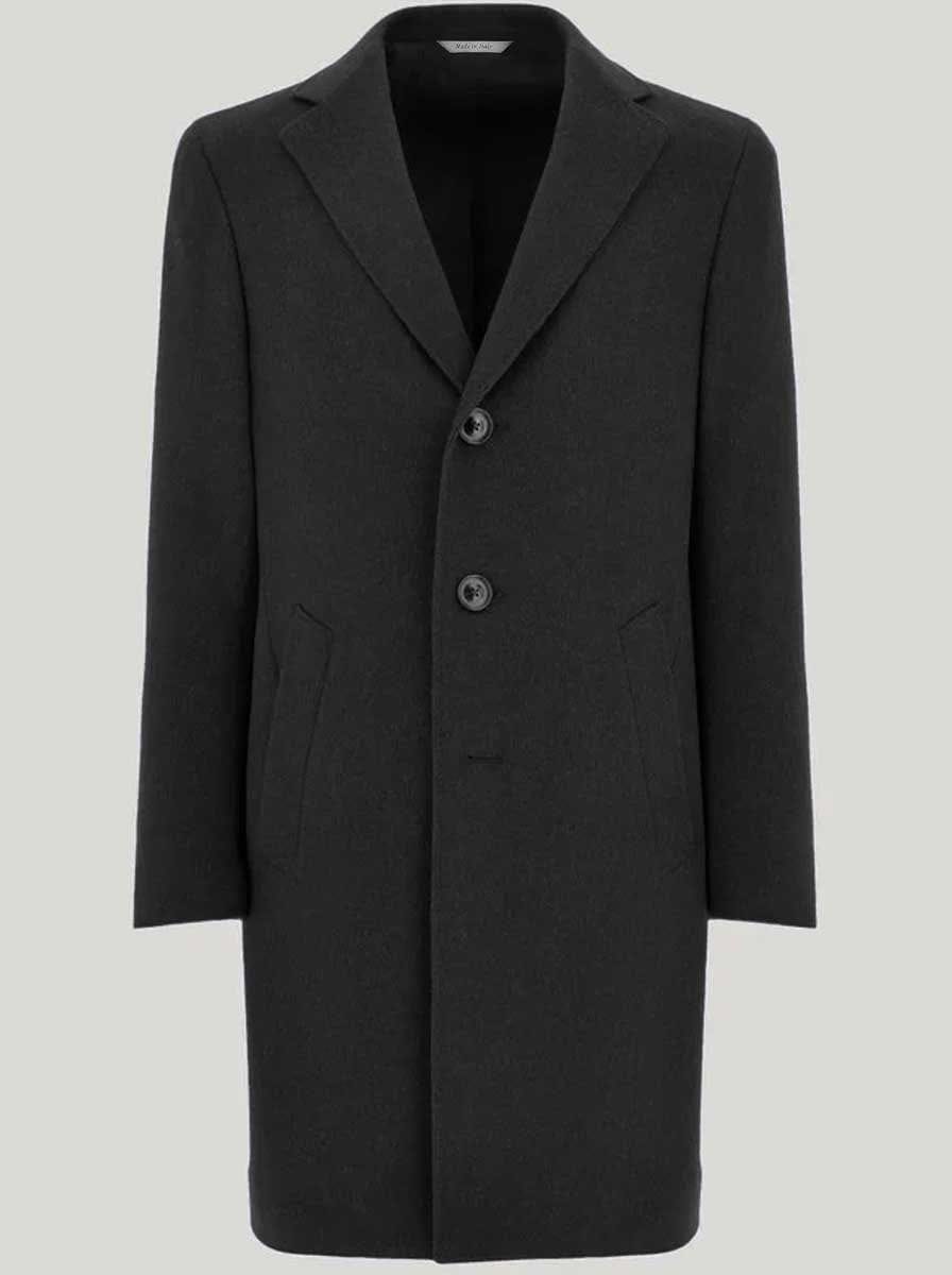Canali Coats Canali - Overcoat - Charcoal Wool & Cashmere