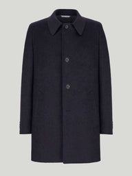 Canali Coats Canali - Overcoat - Navy Wool & Cashmere ¾ Length
