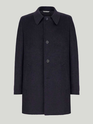 Canali Coats Canali - Overcoat - Navy Wool & Cashmere ¾ Length