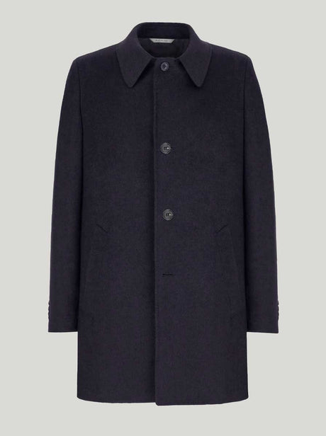 Canali Coats Canali - Overcoat - Navy Wool & Cashmere ¾ Length