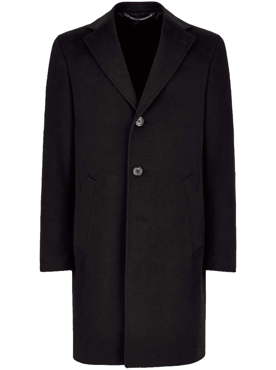Canali Coats & Outerwear Canali - Black Wool & Cashmere Overcoat