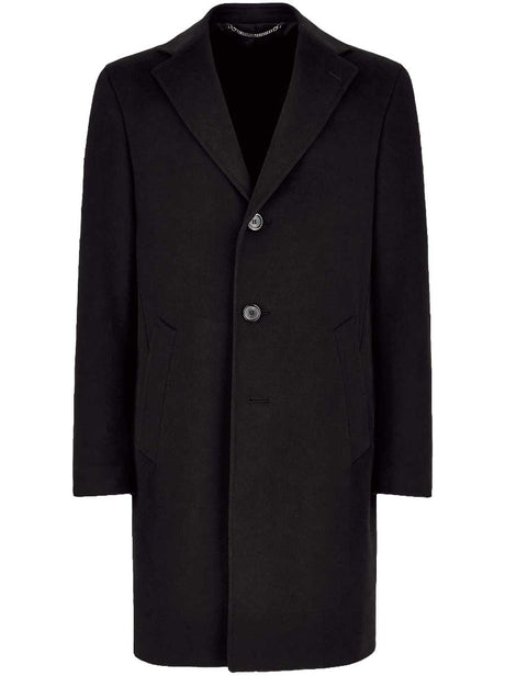 Canali Coats & Outerwear Canali - Black Wool & Cashmere Overcoat