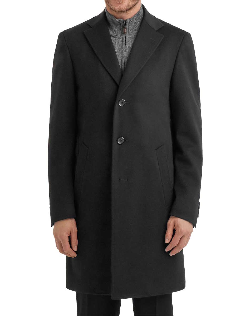 Canali Coats & Outerwear Canali - Charcoal Wool & Cashmere Overcoat