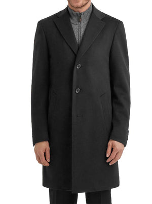 Canali Coats & Outerwear Canali - Charcoal Wool & Cashmere Overcoat