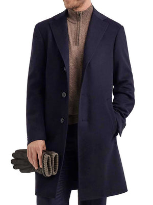 Canali Coats & Outerwear Canali - Navy Wool & Cashmere Overcoat
