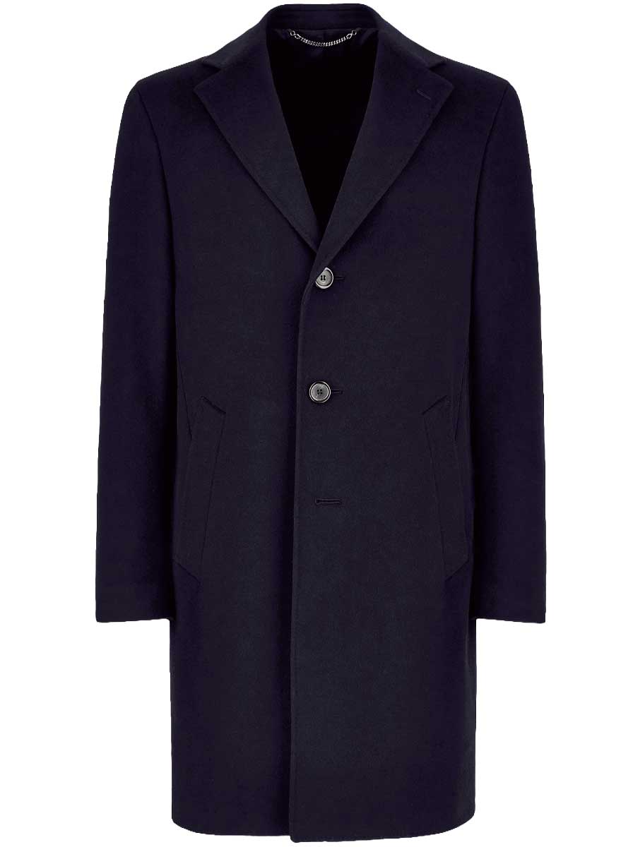 Canali Coats & Outerwear Canali - Navy Wool & Cashmere Overcoat