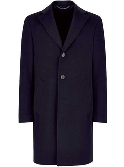 Canali Coats & Outerwear Canali - Navy Wool & Cashmere Overcoat