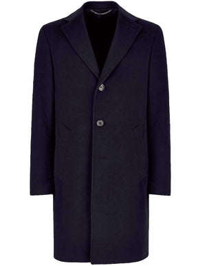 Canali Coats & Outerwear Canali - Navy Wool & Cashmere Overcoat
