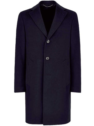 Canali Coats & Outerwear Canali - Navy Wool & Cashmere Overcoat