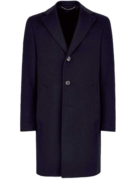 Canali Coats & Outerwear Canali - Navy Wool & Cashmere Overcoat