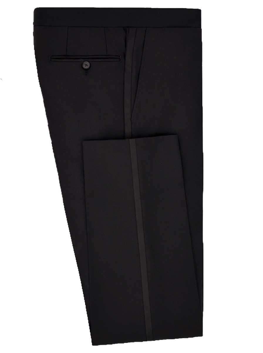Canali Dress Suits Canali - Flat Front Black Tuxedo Trousers