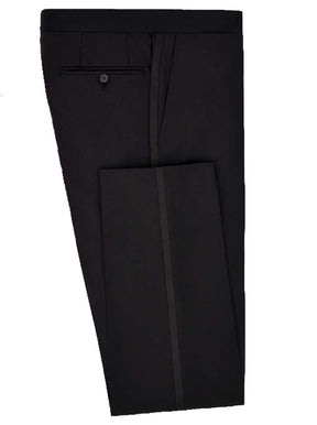 Canali Dress Suits Canali - Flat Front Black Tuxedo Trousers