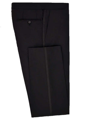 Canali Dress Suits Canali - Flat Front Black Tuxedo Trousers