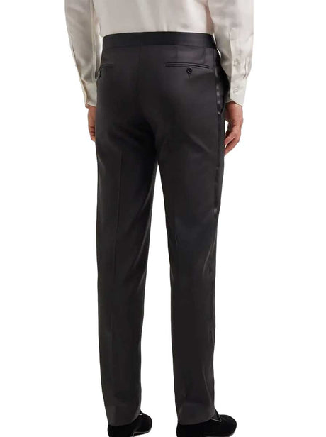 Canali Dress Suits Canali - Flat Front Black Tuxedo Trousers