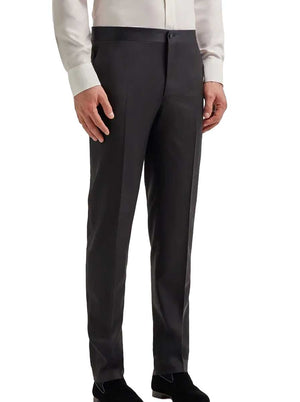 Canali Dress Suits Canali - Flat Front Black Tuxedo Trousers