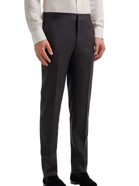 Canali Dress Suits Canali - Flat Front Black Tuxedo Trousers