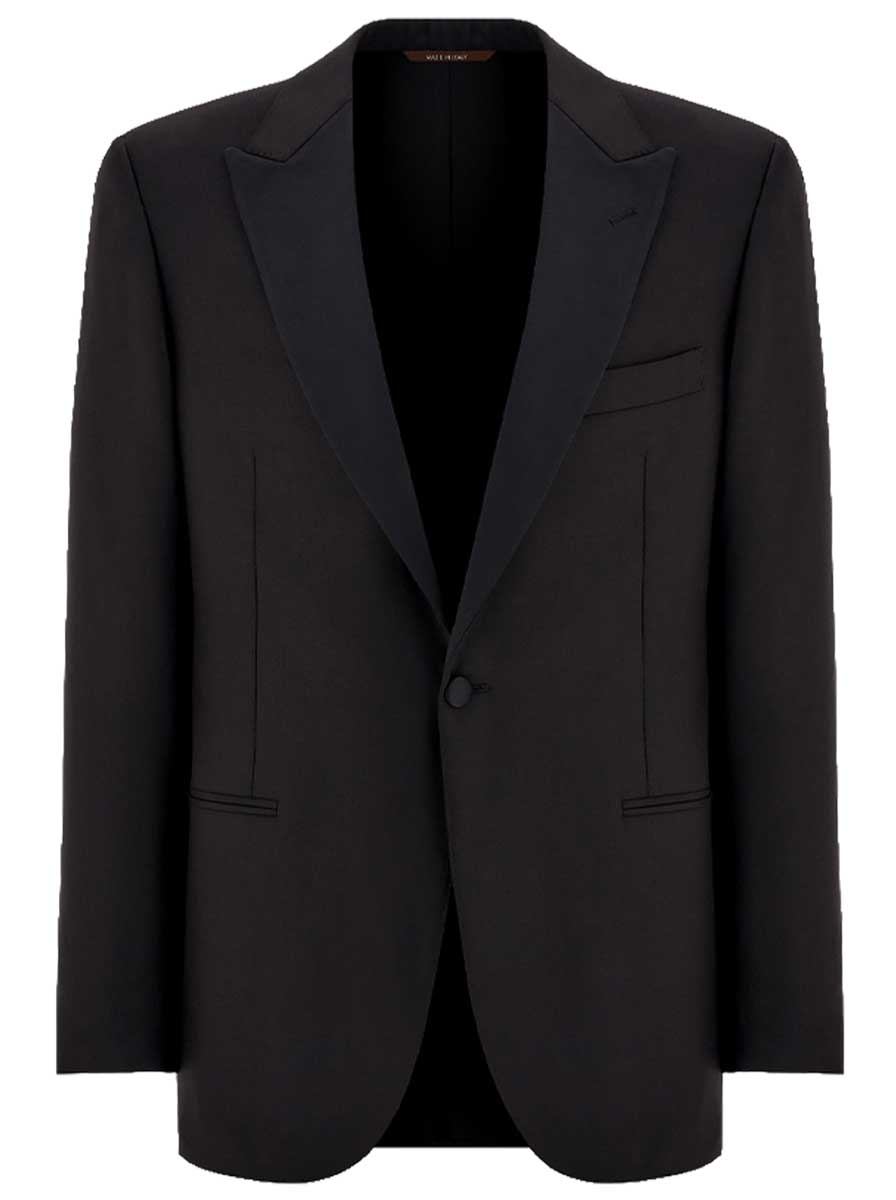 Canali Dress Suits Canali - Peak Lapel Black Tuxedo Jacket