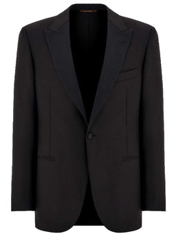 Canali Dress Suits Canali - Peak Lapel Black Tuxedo Jacket