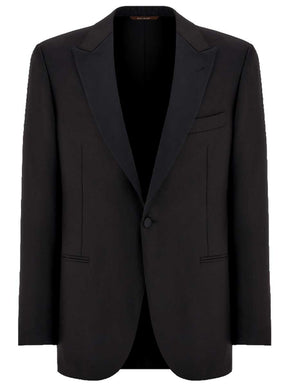 Canali Dress Suits Canali - Peak Lapel Black Tuxedo Jacket