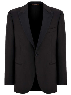 Canali Dress Suits Canali - Peak Lapel Black Tuxedo Jacket