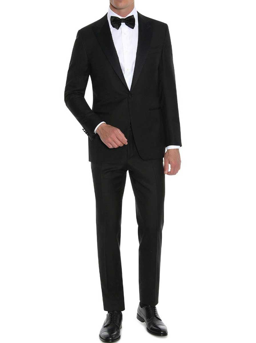Canali Dress Suits Canali - Peak Lapel Black Tuxedo Jacket