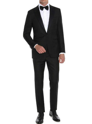 Canali Dress Suits Canali - Peak Lapel Black Tuxedo Jacket