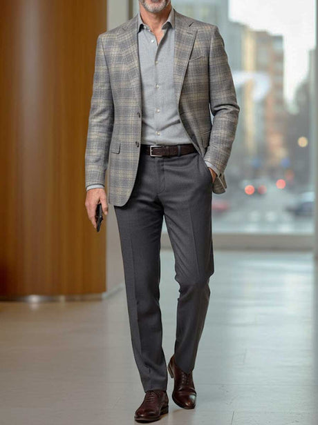 Canali Jacket/Blazer Canali - Blazer - Check Wool Beige