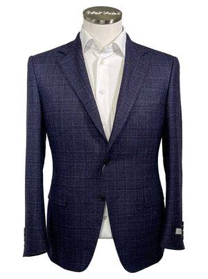 Canali Jacket/Blazer Canali - Navy Glen Check Wool Blazer