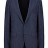 Canali Jacket/Blazer Canali - Navy Herringbone Wool, Silk, Cashmere Blazer