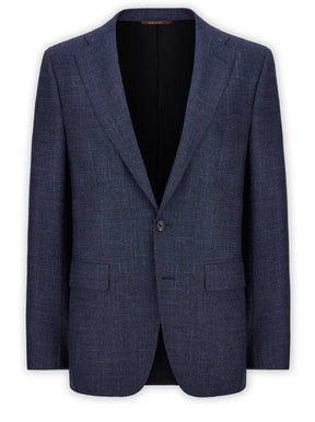 Canali Jacket/Blazer Canali - Navy Herringbone Wool, Silk, Cashmere Blazer