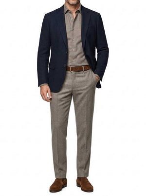 Canali Jacket/Blazer Canali - Neat Textured Wool Navy Blazer