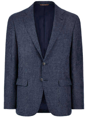 Canali Jacket/Blazer Canali - Textured Wool Denim Blue Blazer