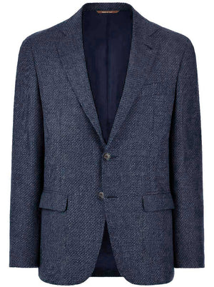 Canali Jacket/Blazer Canali - Textured Wool Denim Blue Blazer