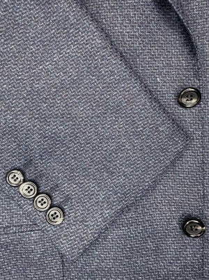 Canali Jacket/Blazer Canali - Textured Wool Denim Blue Blazer