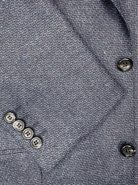 Canali Jacket/Blazer Canali - Textured Wool Denim Blue Blazer