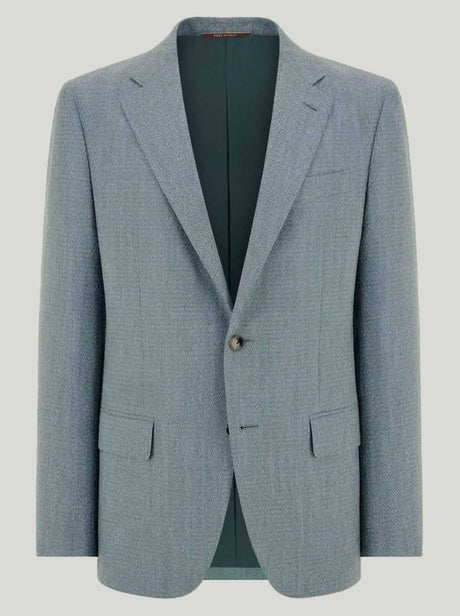 Canali Jacket/Blazer Canali - Textured Wool, Silk & Linen Turquoise Blazer