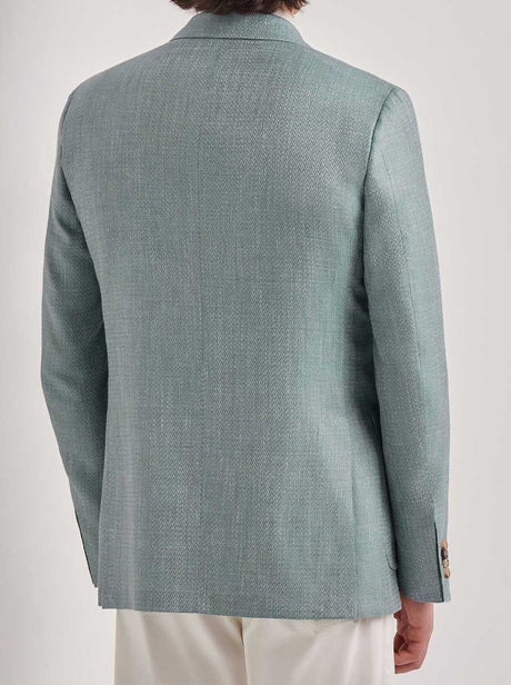 Canali Jacket/Blazer Canali - Textured Wool, Silk & Linen Turquoise Blazer