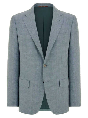 Canali Jacket/Blazer Canali - Textured Wool, Silk & Linen Turquoise Blazer