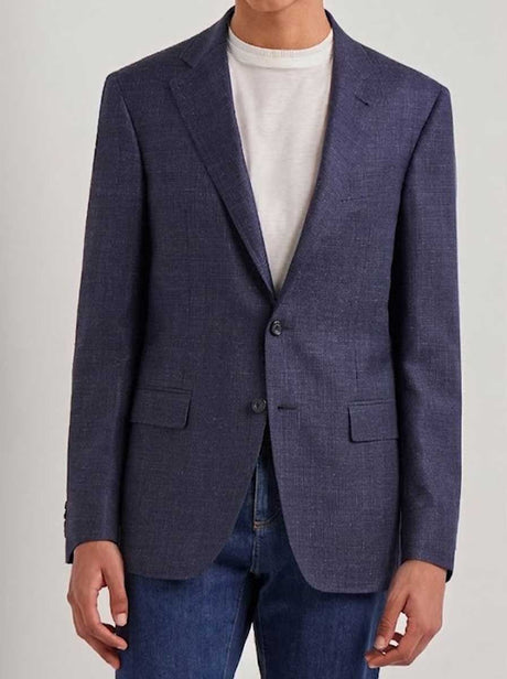 Canali Jacket/Blazer Canali - Wool, Silk & Linen Navy Blazer