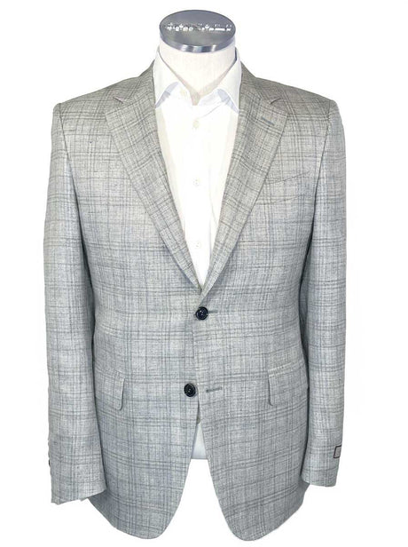 Canali Jacket/Blazer Canali - Wool, Silk & Linen Off-White Check Blazer