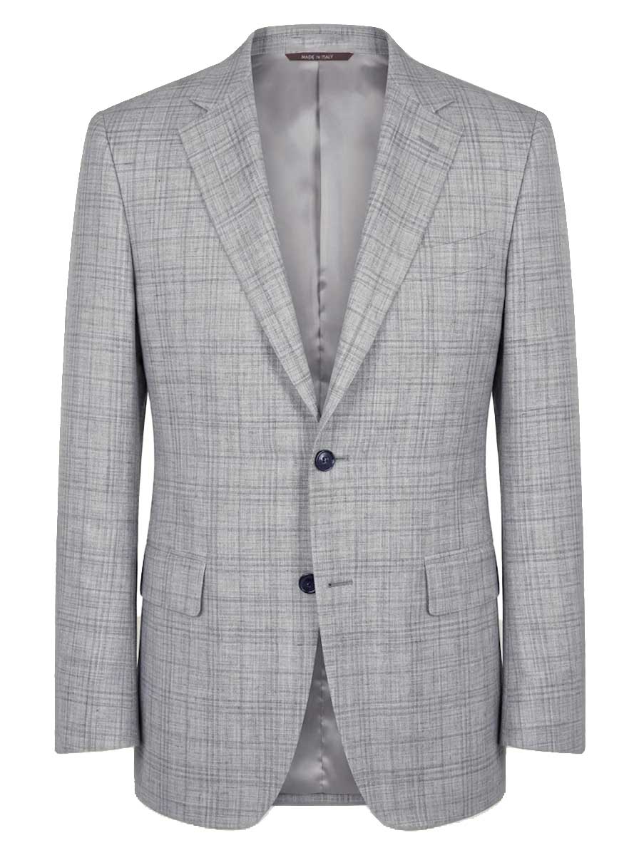 Canali Jacket/Blazer Canali - Wool, Silk & Linen Off-White Check Blazer