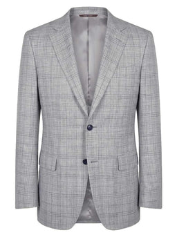 Canali Jacket/Blazer Canali - Wool, Silk & Linen Off-White Check Blazer