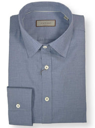 Canali Shirts Canali - Casual Shirt -  Brushed Cotton Blue Herringbone