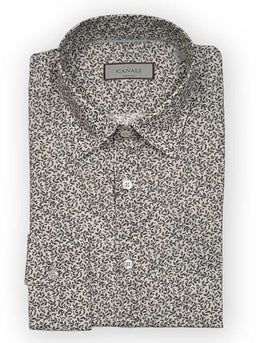 Canali Shirts Canali - Casual Shirt - Floral Print Cotton Off White