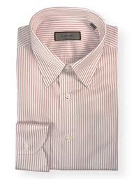 Canali Shirts Canali - Casual Shirt - Striped Cotton Pink Button Under