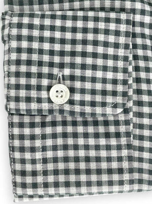 Canali Shirts Canali - Green/Grey Gingham Check Cotton Shirt