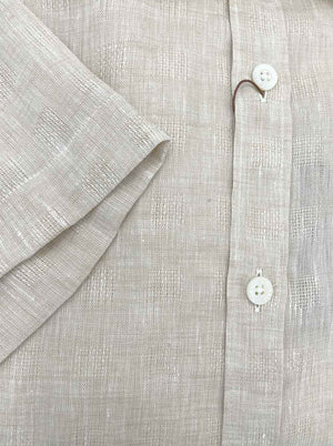 Canali Shirts Canali - Linen Box Weave Short Sleeve Shirt 124