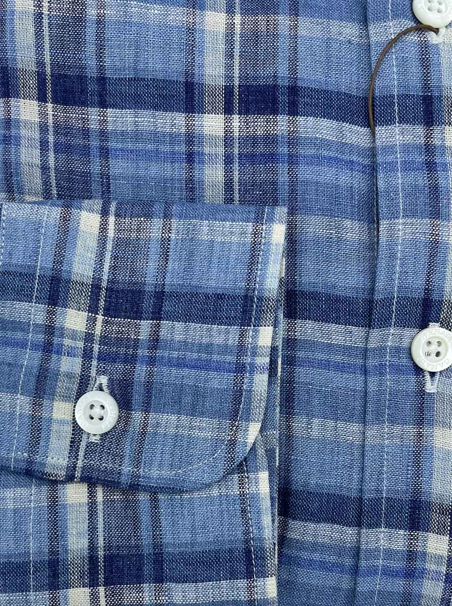 Canali Shirts Canali - Multi Check Button Down Linen Shirt