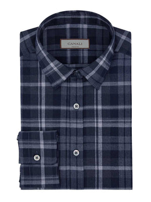 Canali Shirts Canali - Navy Multi Check Cotton Shirt